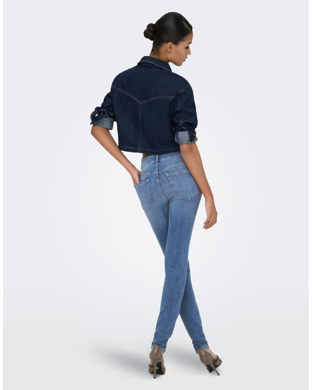 ONLY Blue Royal-power High Waisted Skinny Jeans