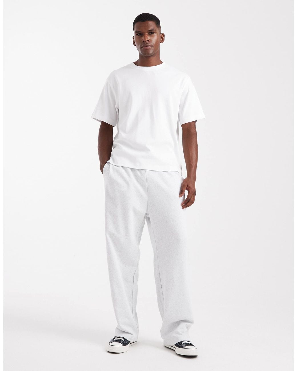 Jack & Jones White Loose Sweatpants for men