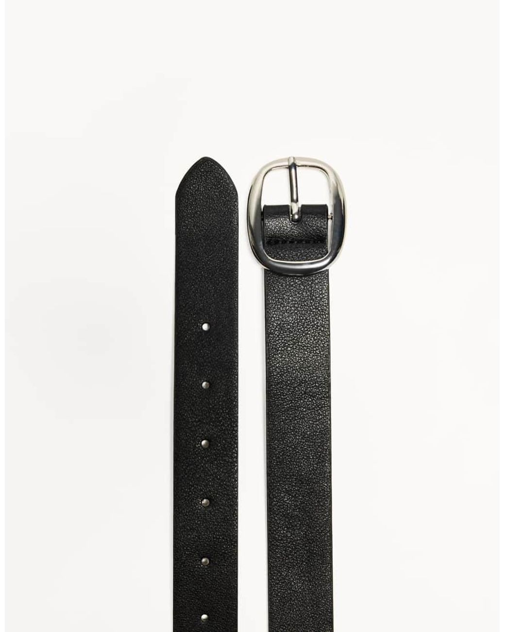 Bershka Black Thin Faux Leather Belt