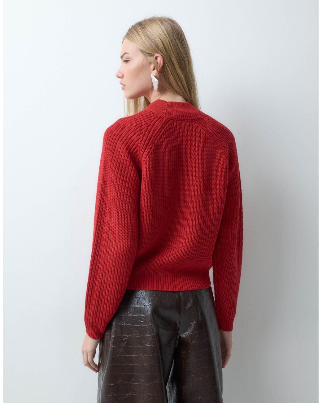 Threadbare Red Raglan Knitted Jumper