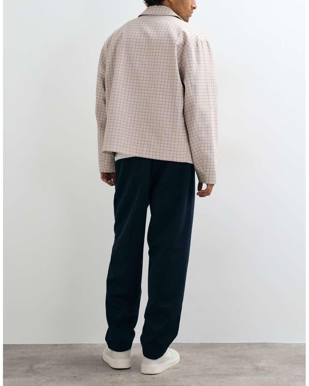 ASOS White Tailored Pull On Oversized Tapered Trousers for men