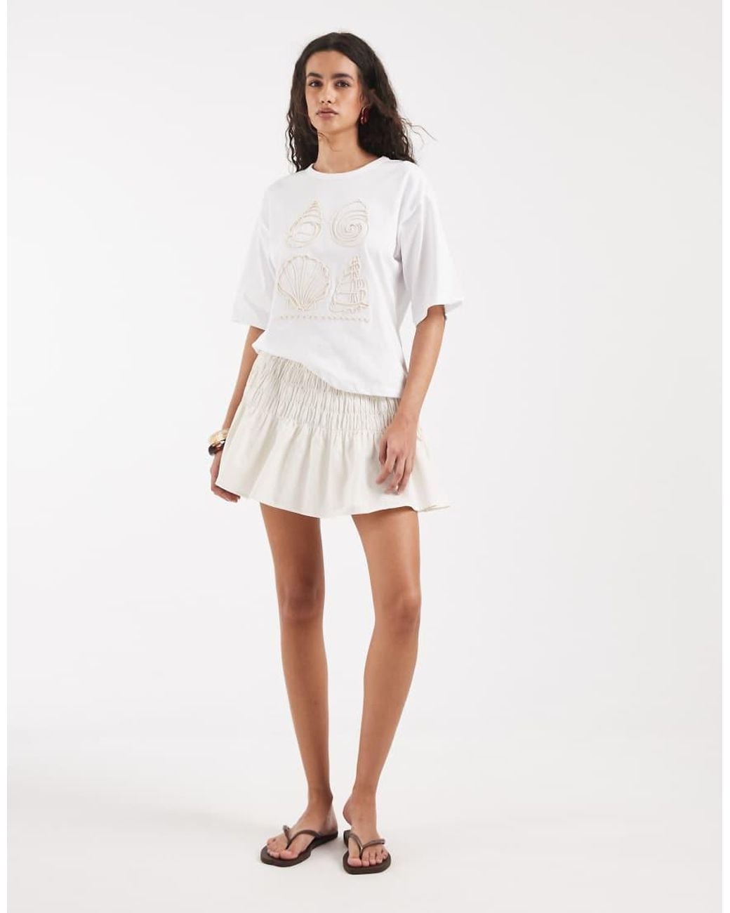 Vero Moda White Smock Waist Mini Skirt