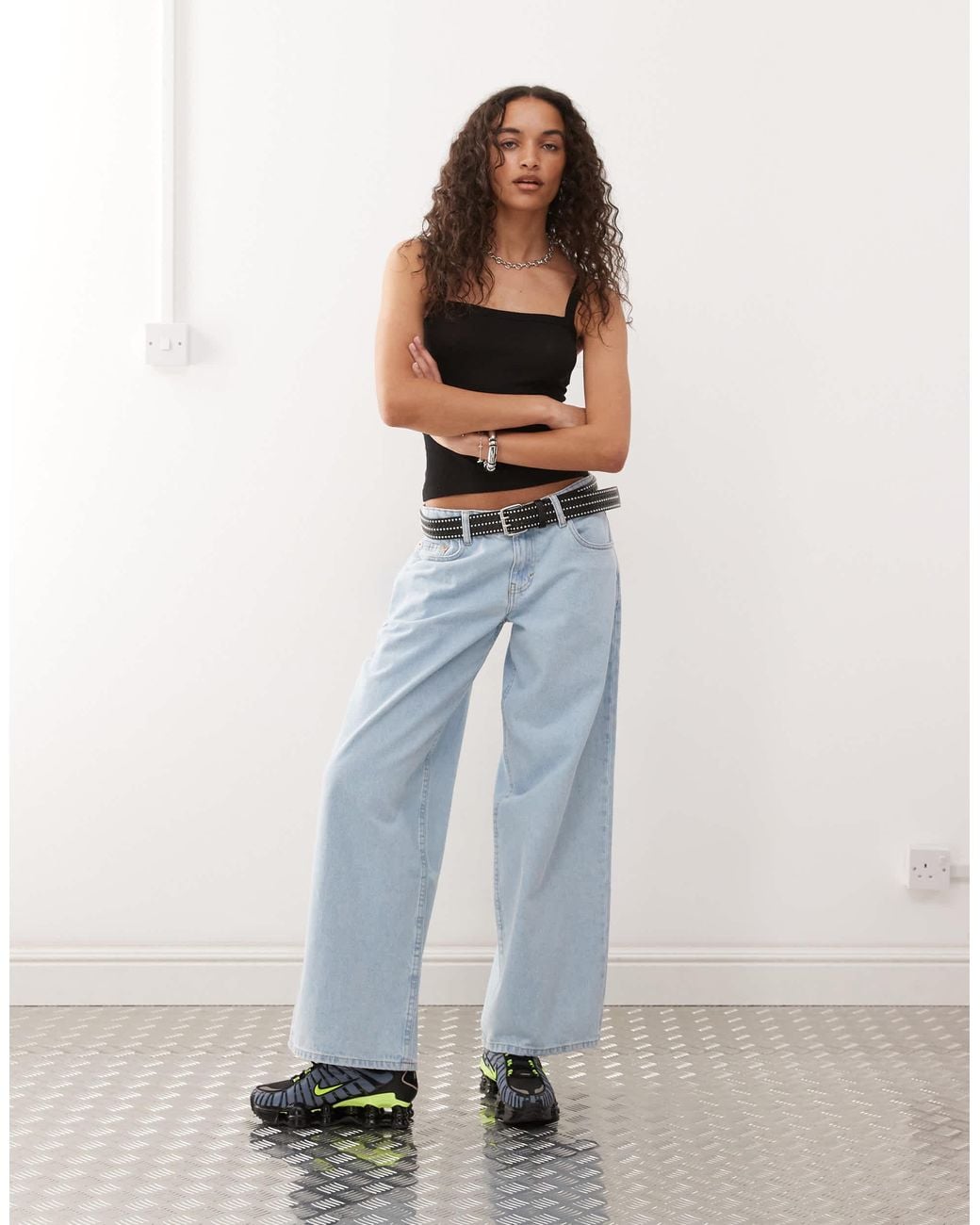 Collusion Black Elevated Skinny Strap Rib Vest