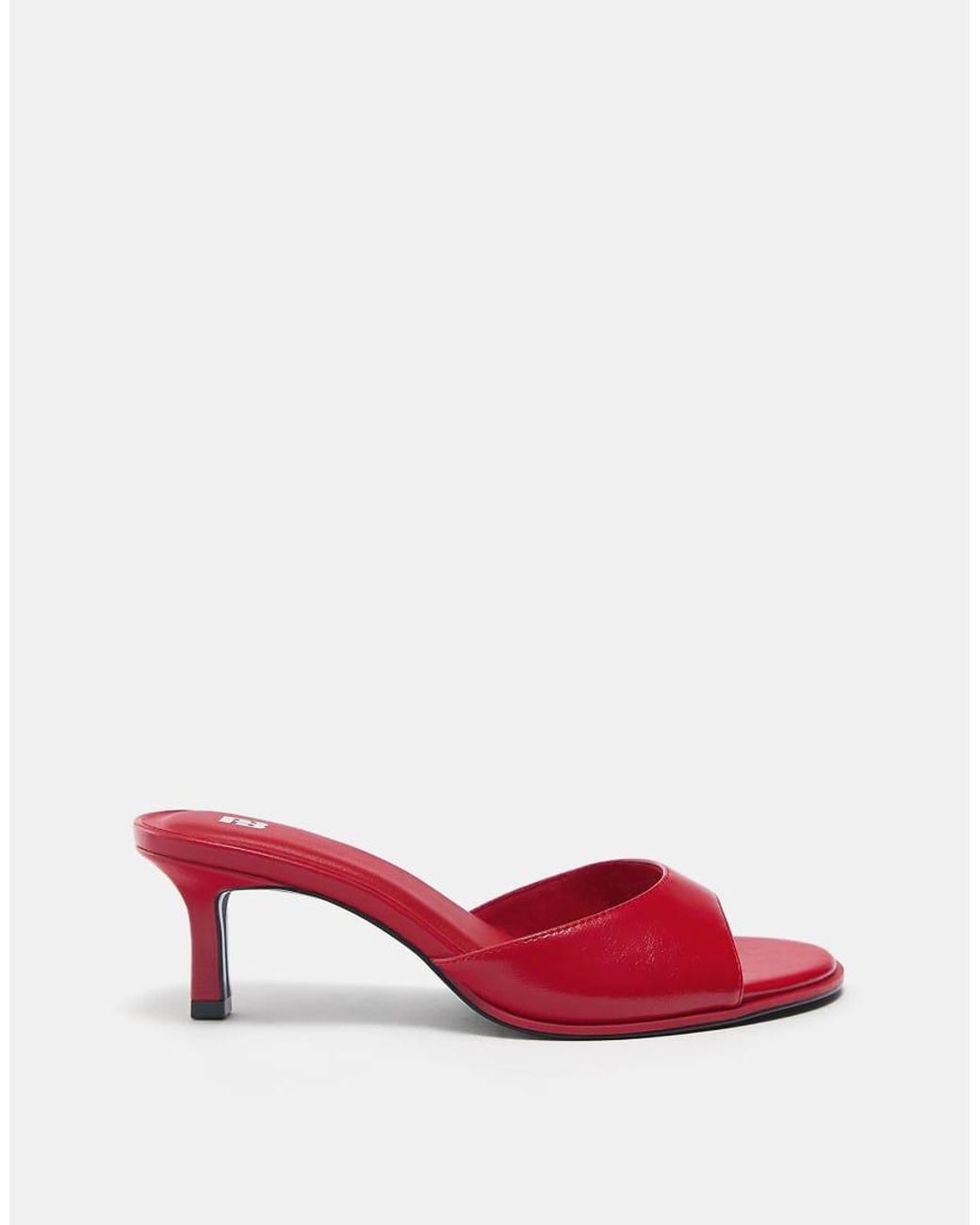 Pull&Bear Red Mule High-heel Sandals