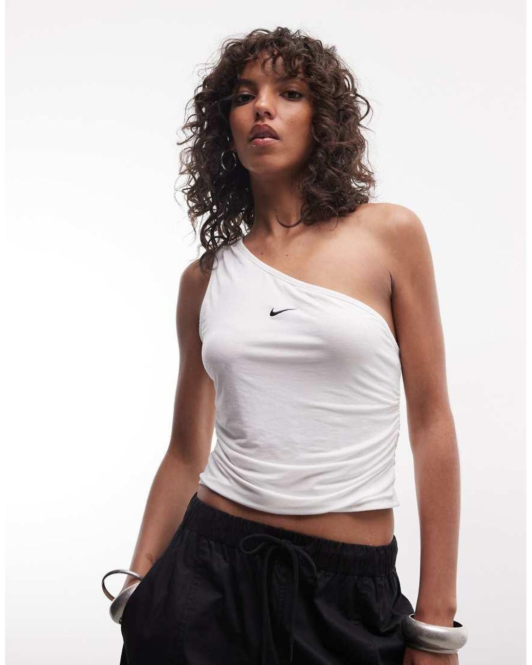 Nike White One Shoulder Tank