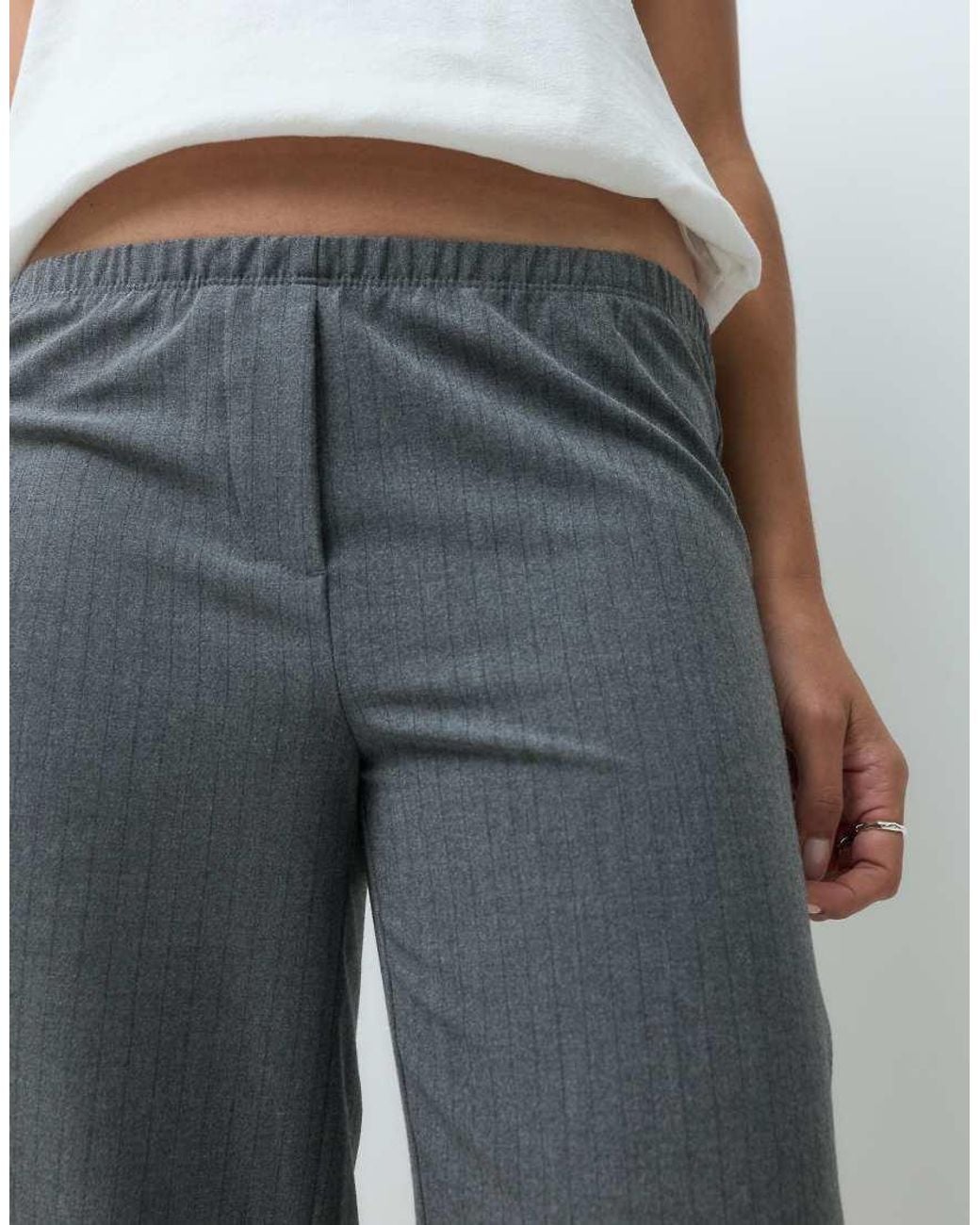 Weekday Gray Pull On Trousers