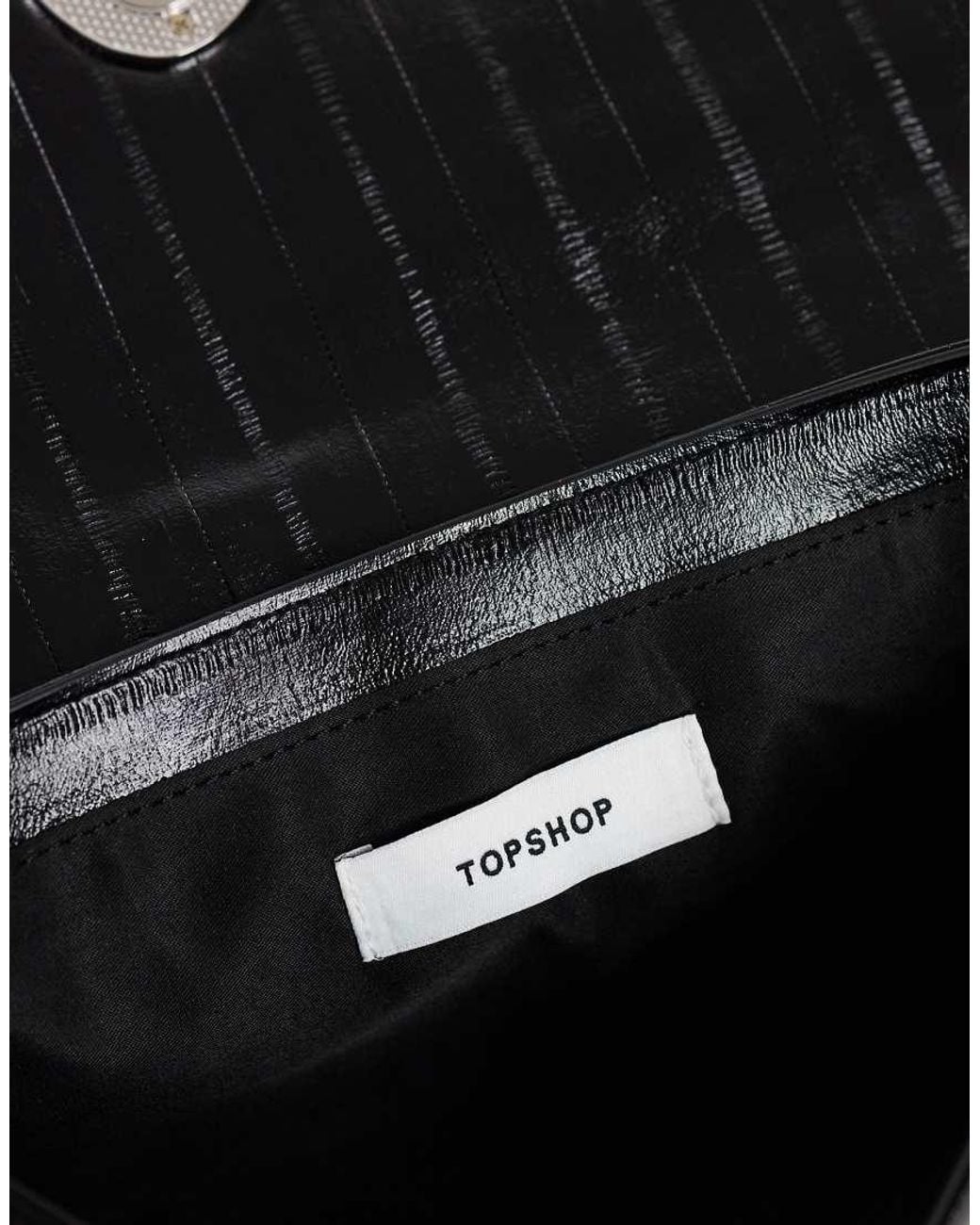 TOPSHOP White Santiago Small Suedette Shoulder Bag With Hardware