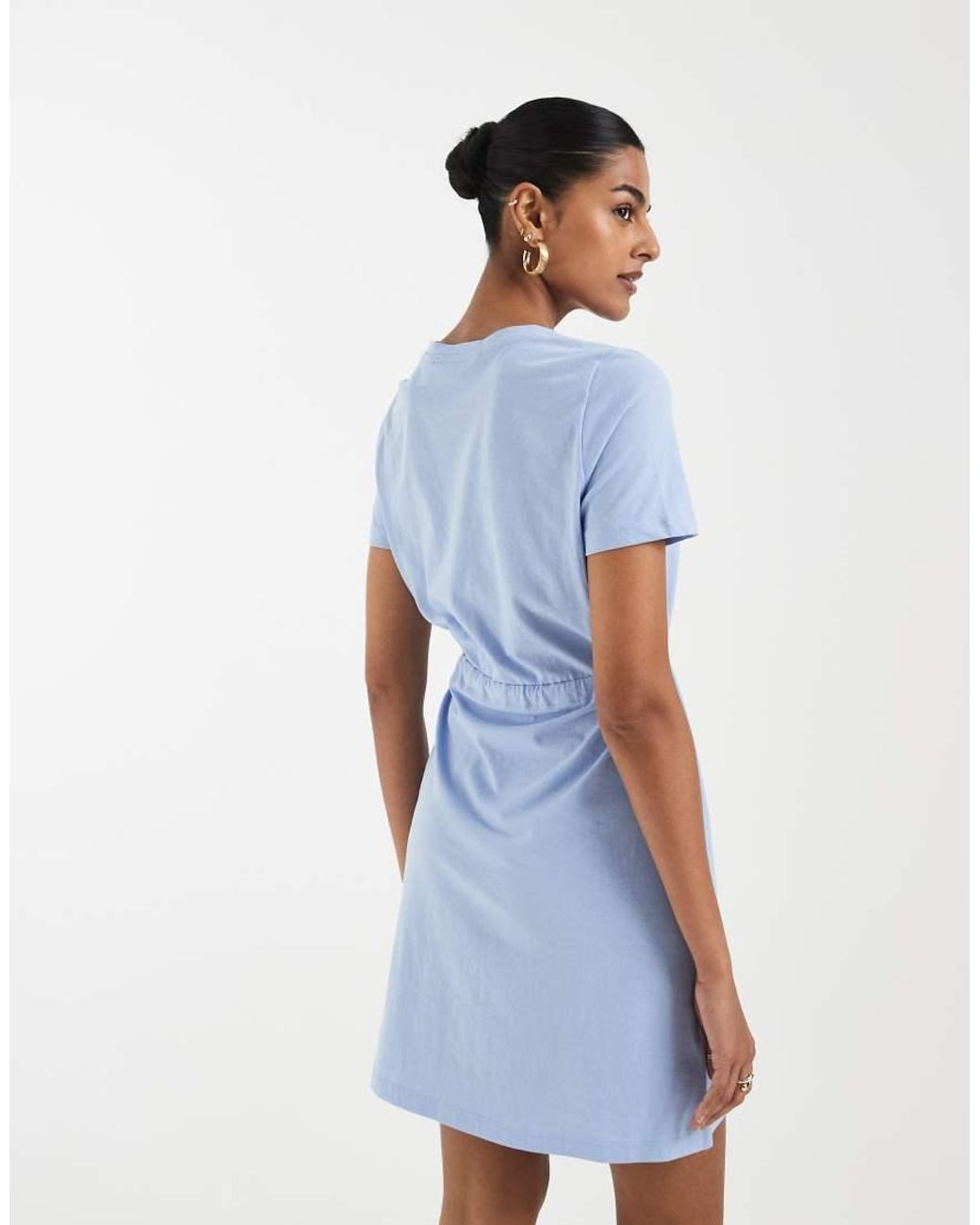 Vero Moda Blue Tie Waist Jersey Mini Dress