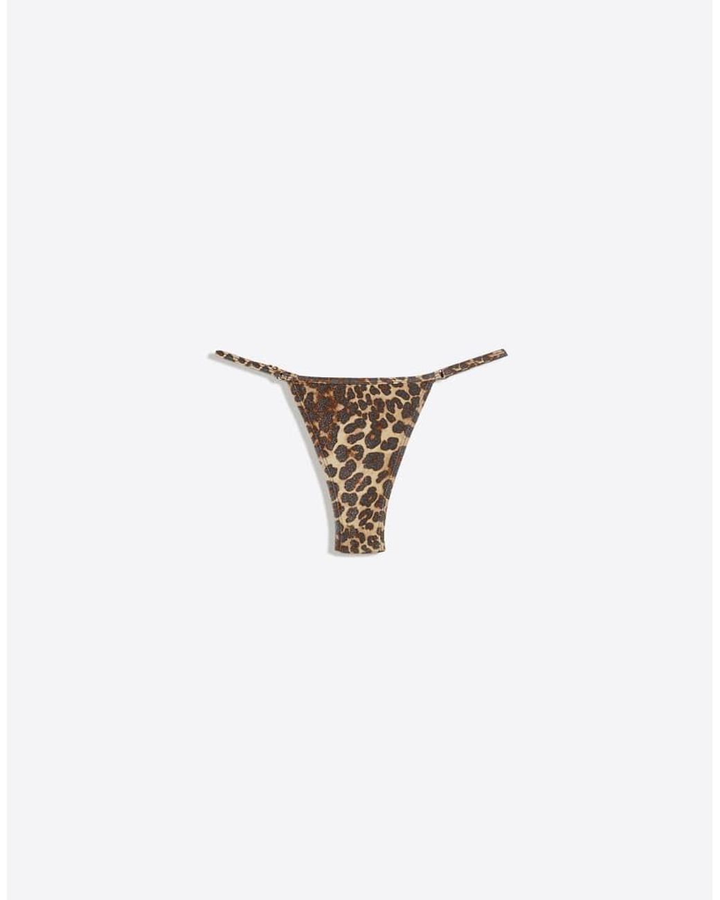 Bershka Orange Animal Print Bikini Bottoms