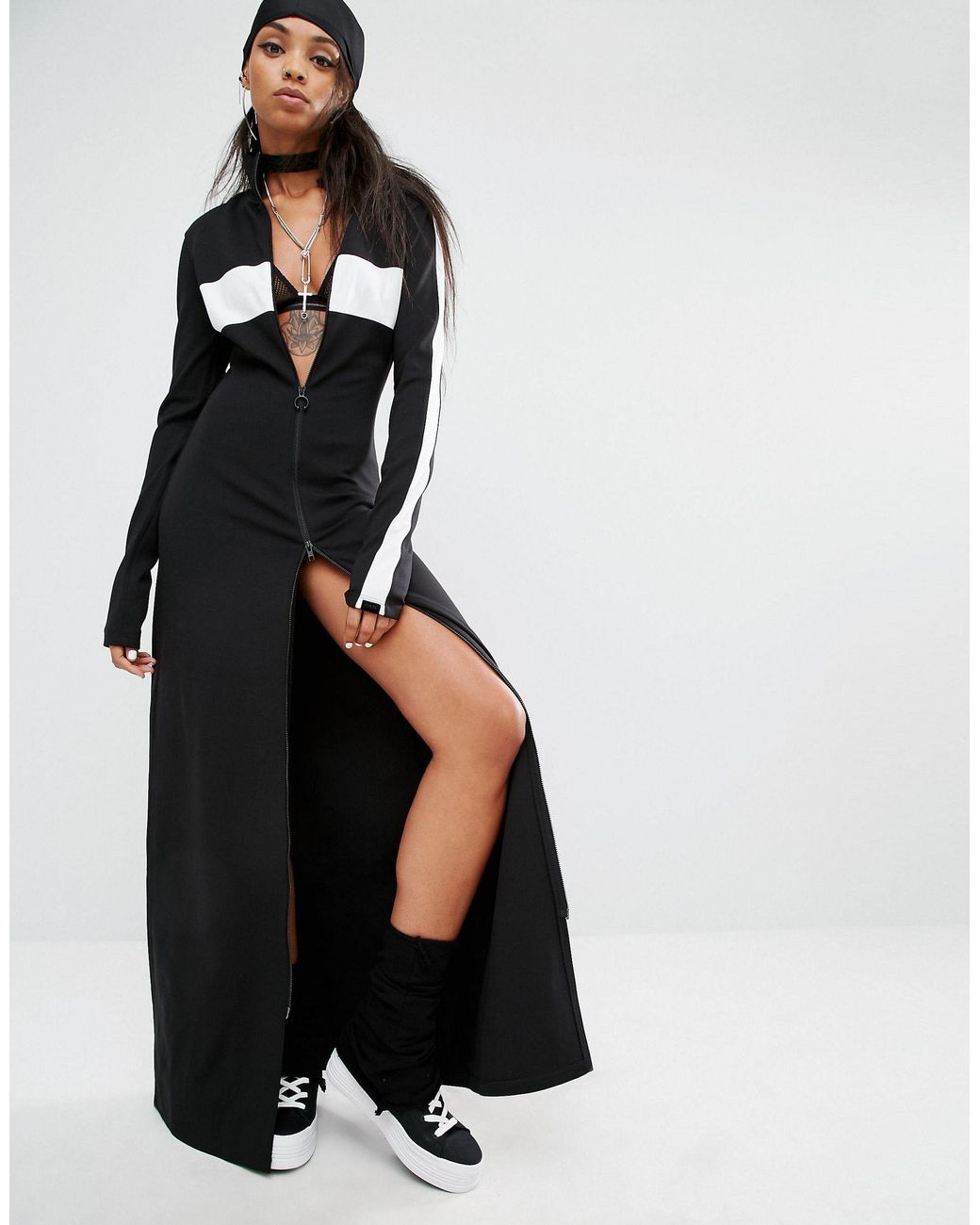 PUMA Synthetic Fenty X By Rihanna High Neck Maxi Dress in Black | Lyst