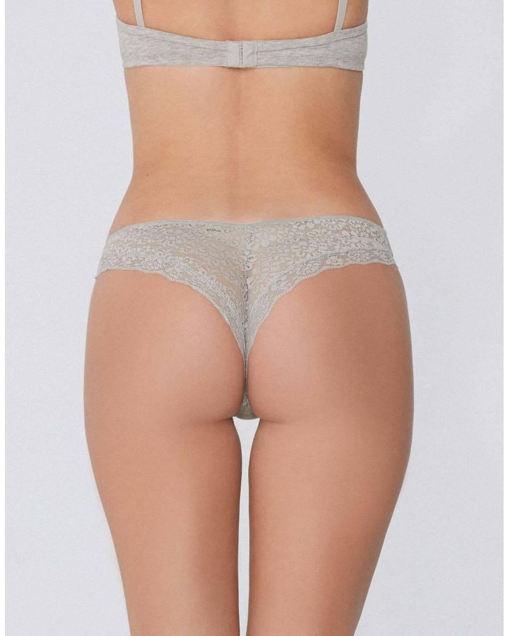 Tezenis Gray Laser Cut Brazilian Briefs