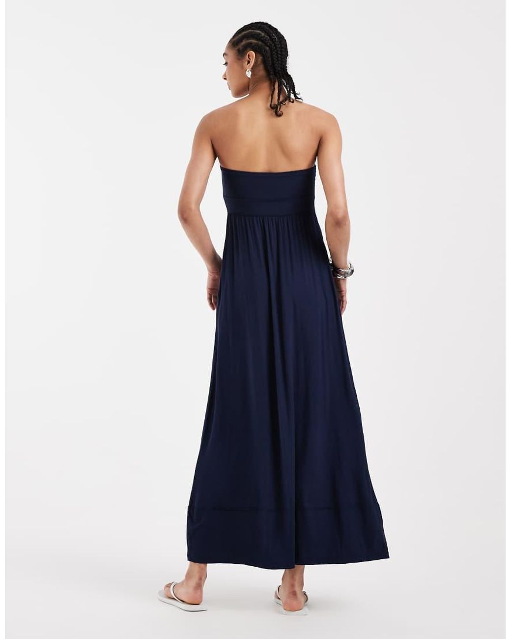 Hollister Blue Jersey Bandeau Maxi Dress