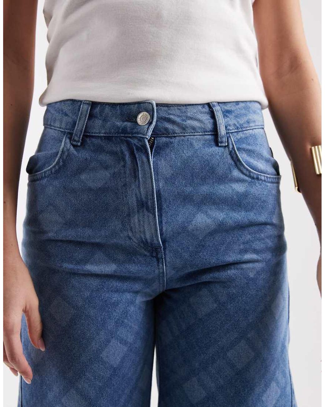 ASOS Blue High Rise Barrel Jean