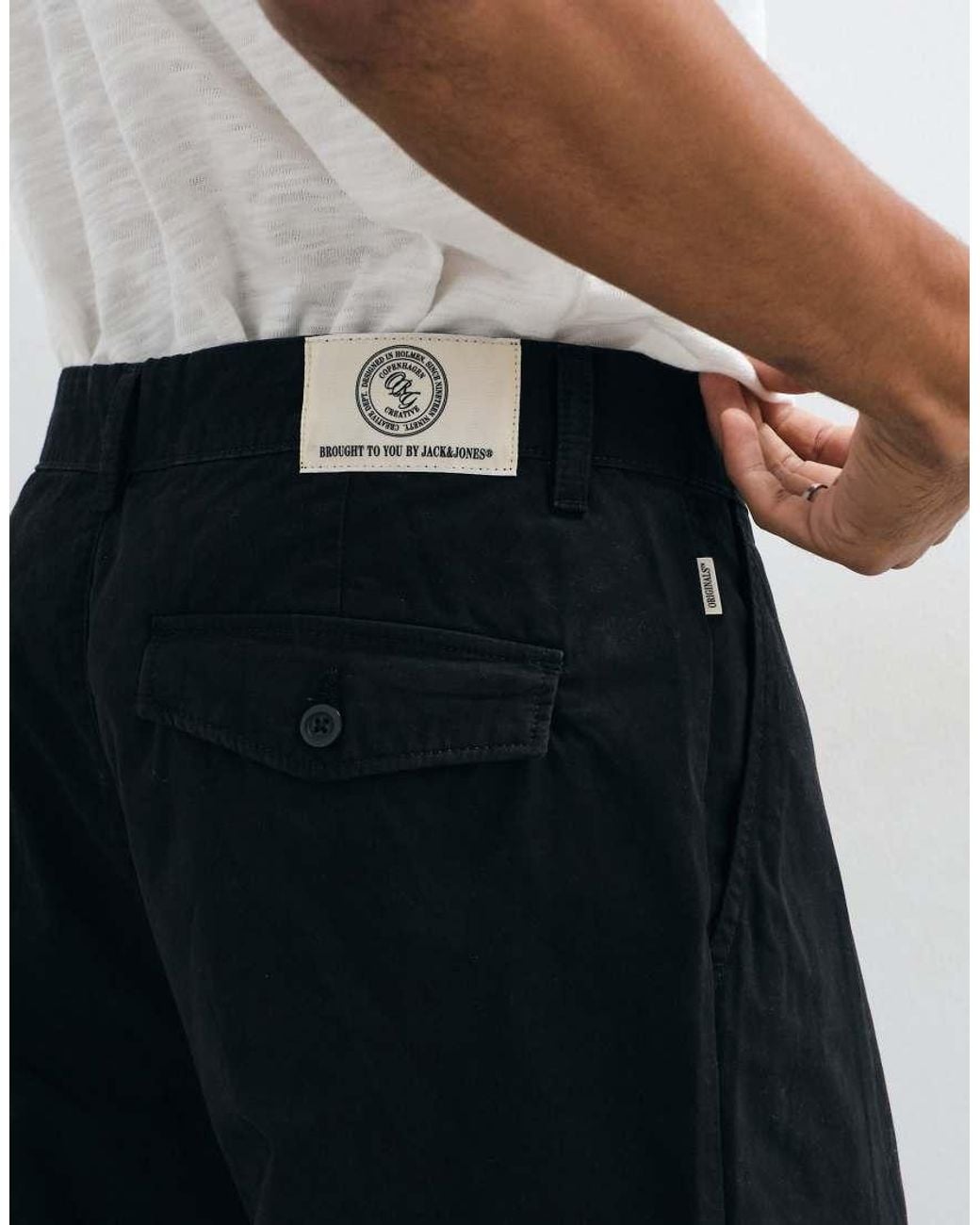 Jack & Jones Black Straight Tailored Trousers for men