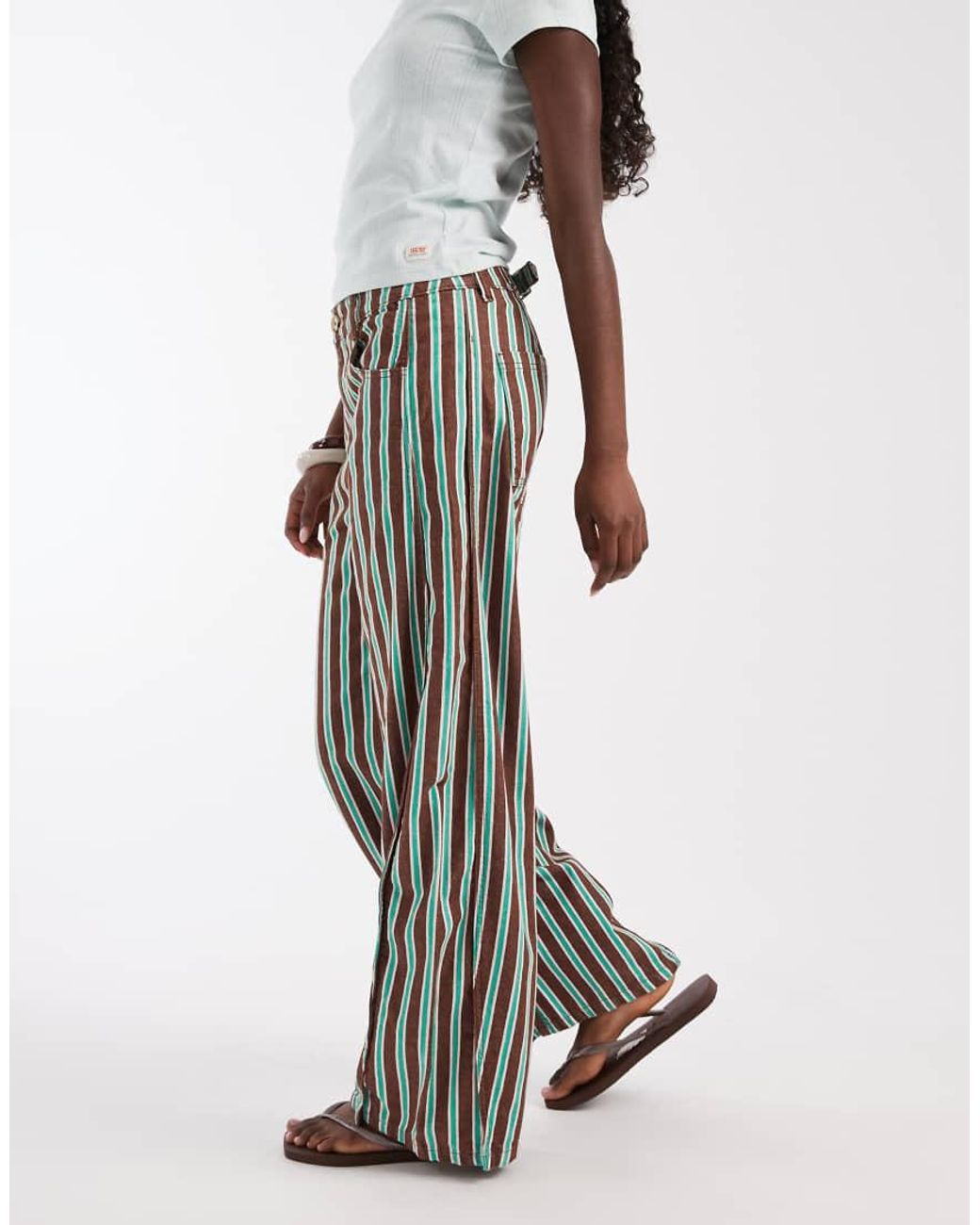 ASOS White Horseshoe Pants With Tab Waist Detail