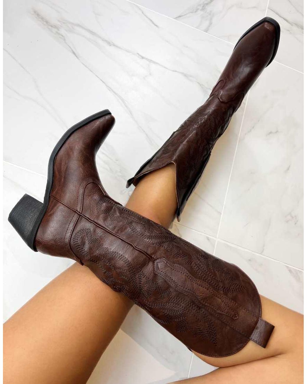 GIA STUDIOS Brown Cowboy Western Boots