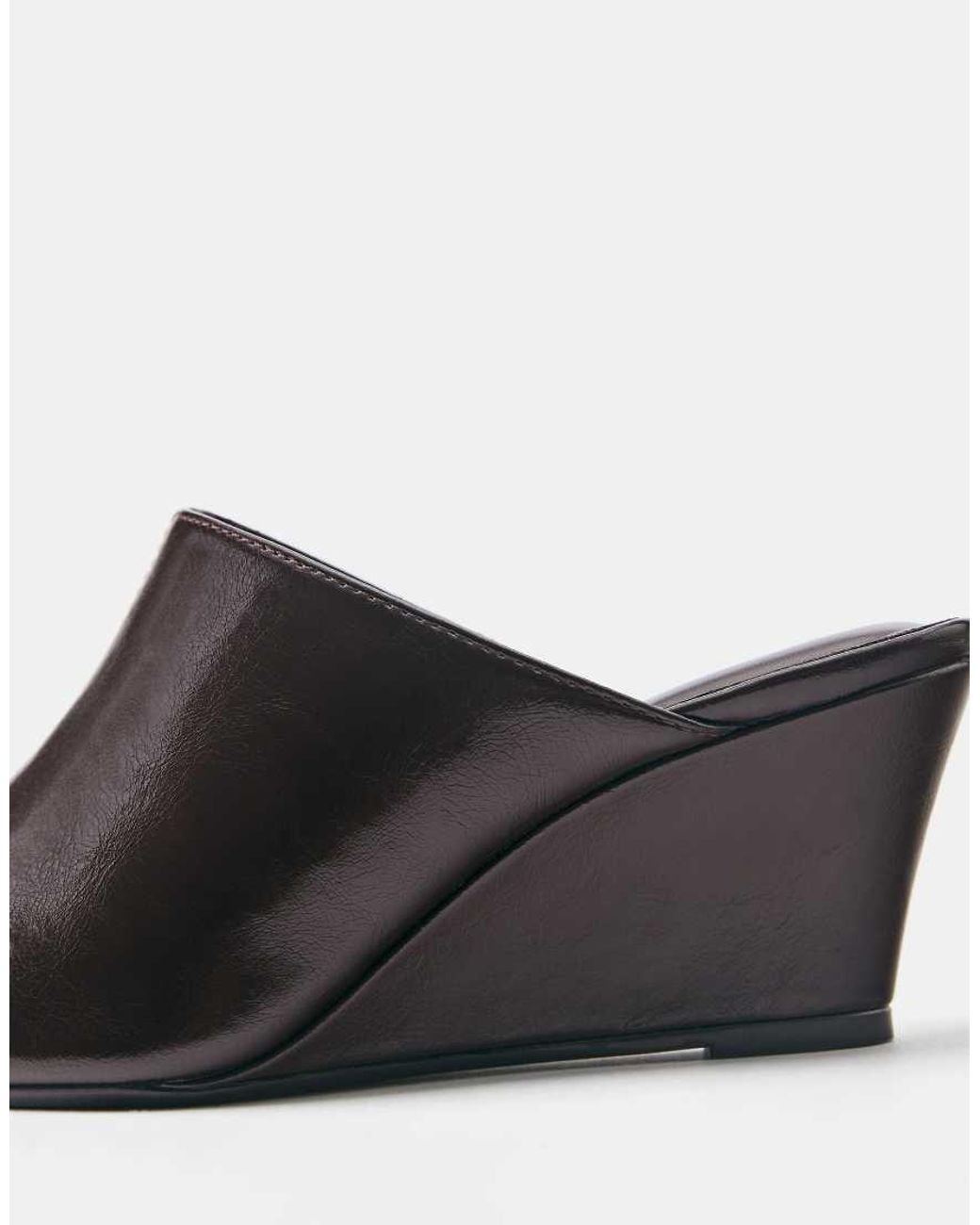 Pull&Bear Black Wedge Heel Mule Shoes