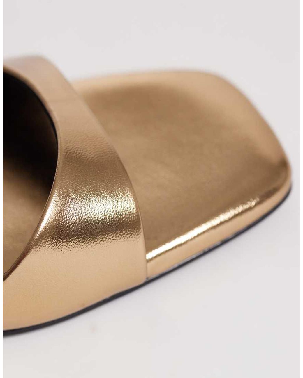 ASOS Metallic Hope Barely There Mid Heel Stiletto Sandals