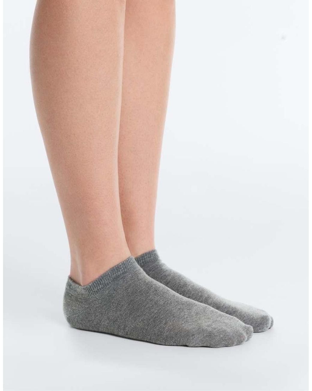Oysho Gray 5 Pairs Of Cotton Sneaker Socks