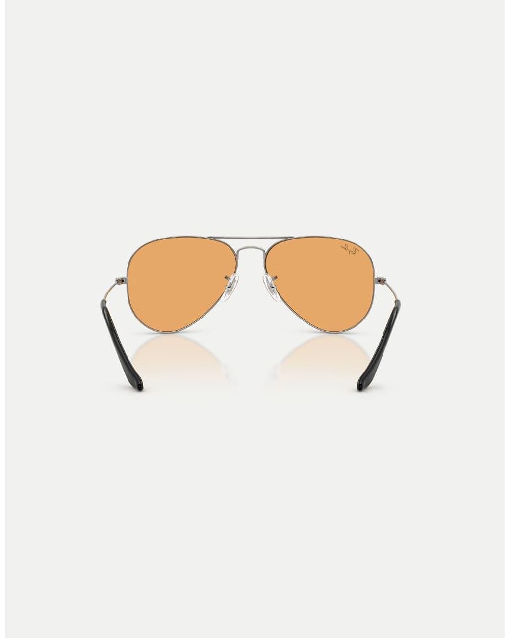 Ray-Ban White Aviator Large Metal Pilot Sunglasses With Lens