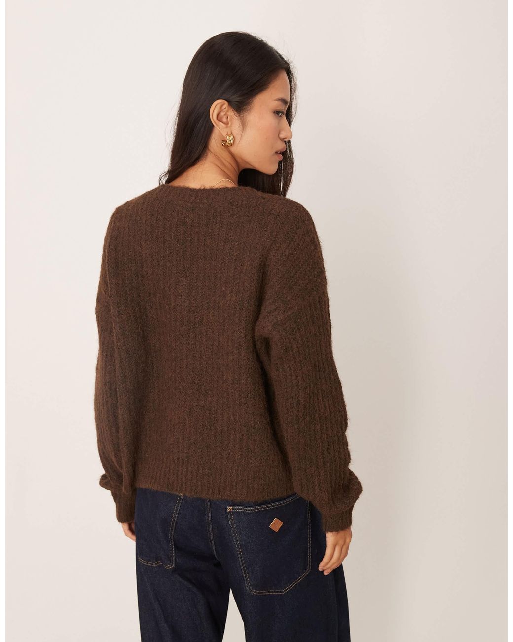 Vila Brown – flauschiger oversize-pullover aus strick