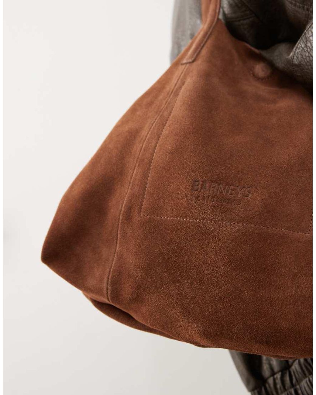 Barney's Originals Brown Suede Tote Bag