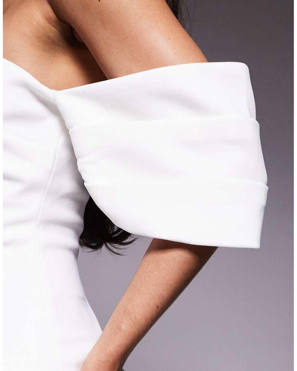 ASOS White Bandeau Mini Dress With Pleated Skirt
