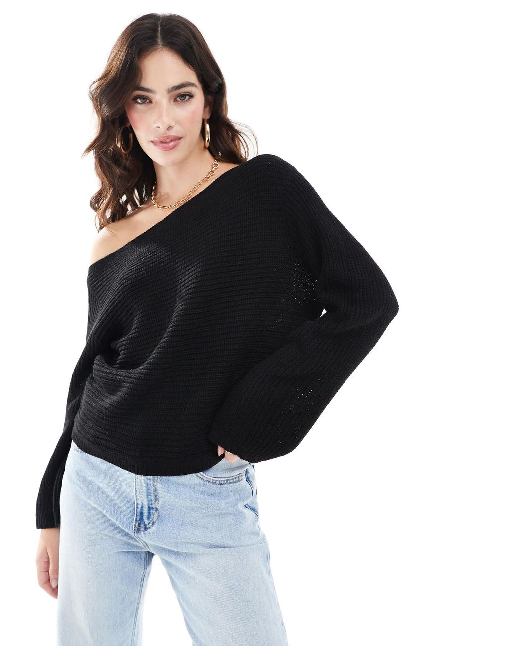 Black slouch jumper hot sale
