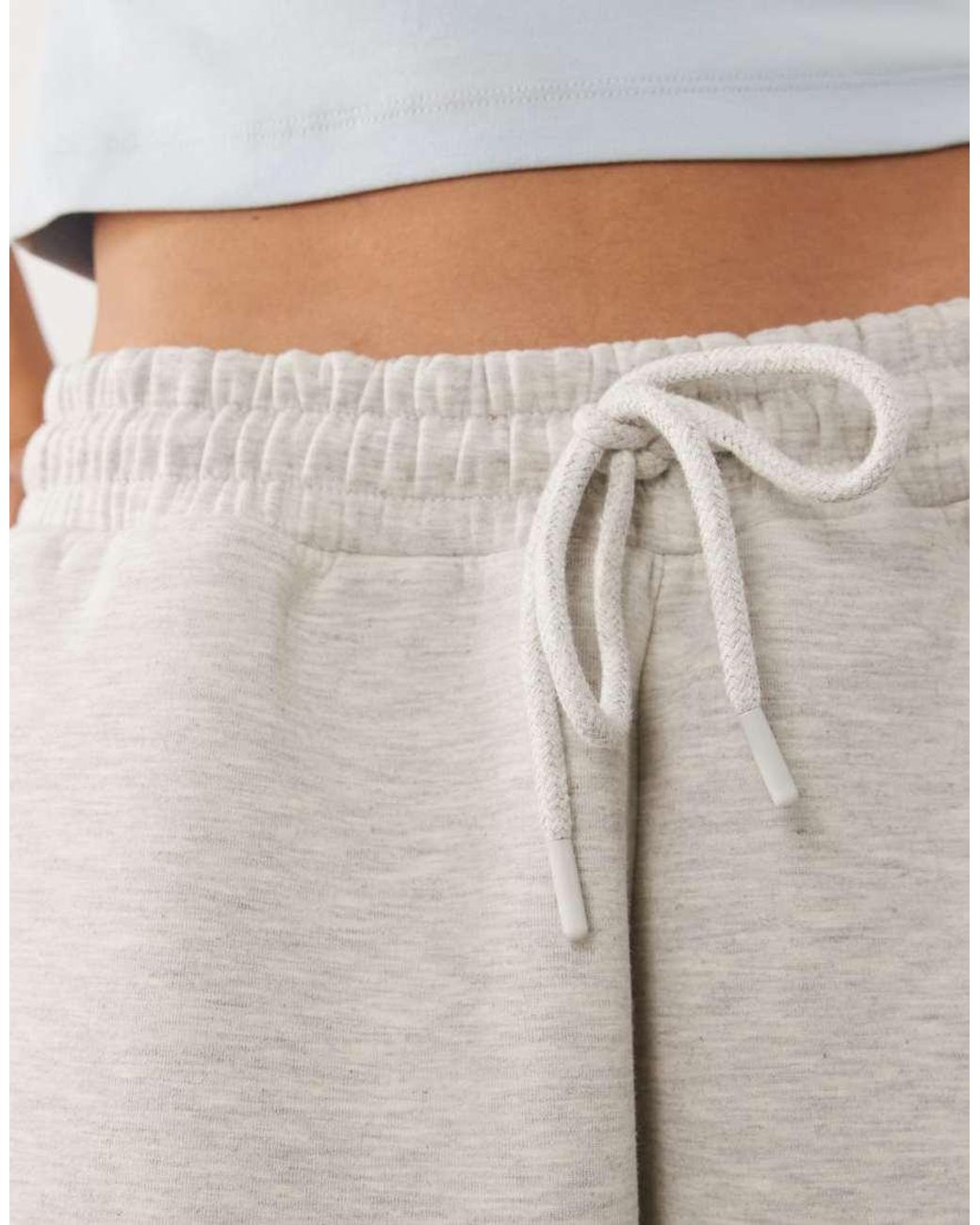 ASOS Natural Elasticated Wide Leg Bermuda Shorts