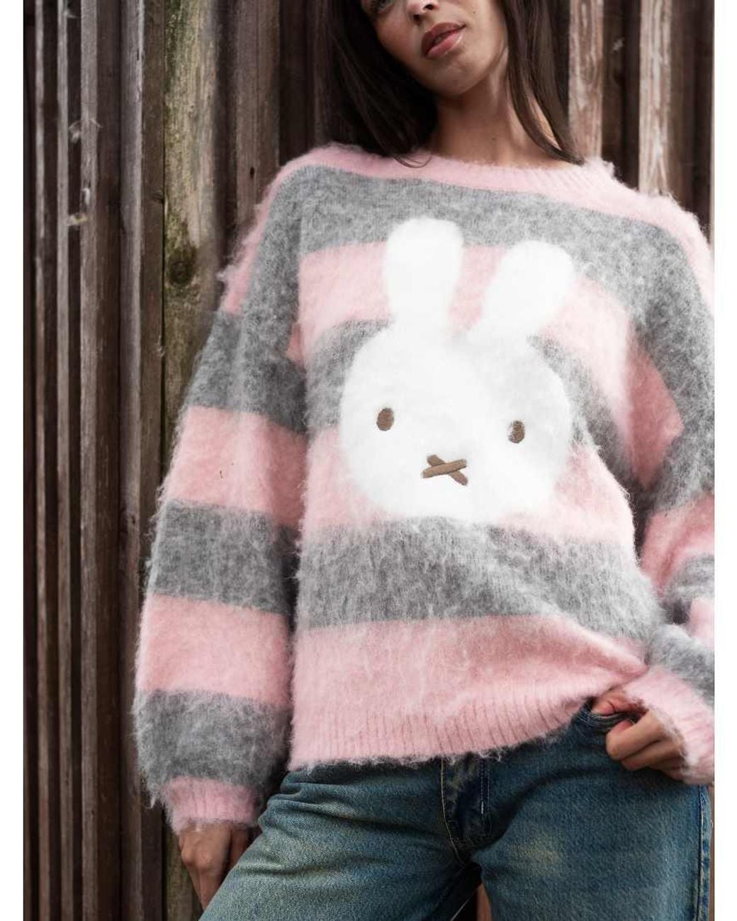 Daisy Street Brown X Miffy Oversized Fluffy Sweater