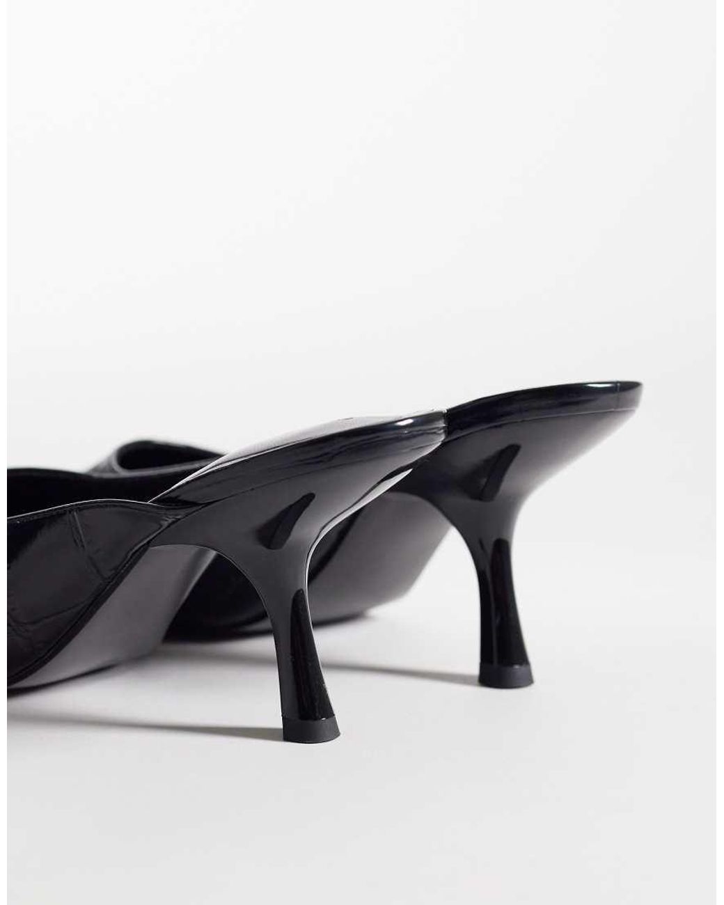 ASOS Black Sophie Mid Heeled Mules