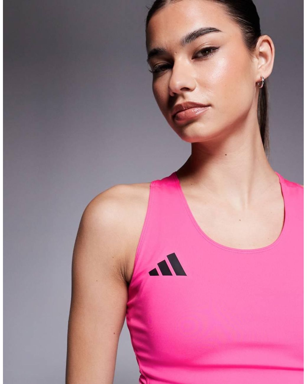 Adidas Originals Gray Adidas Running Adizero Essentials Crop Top