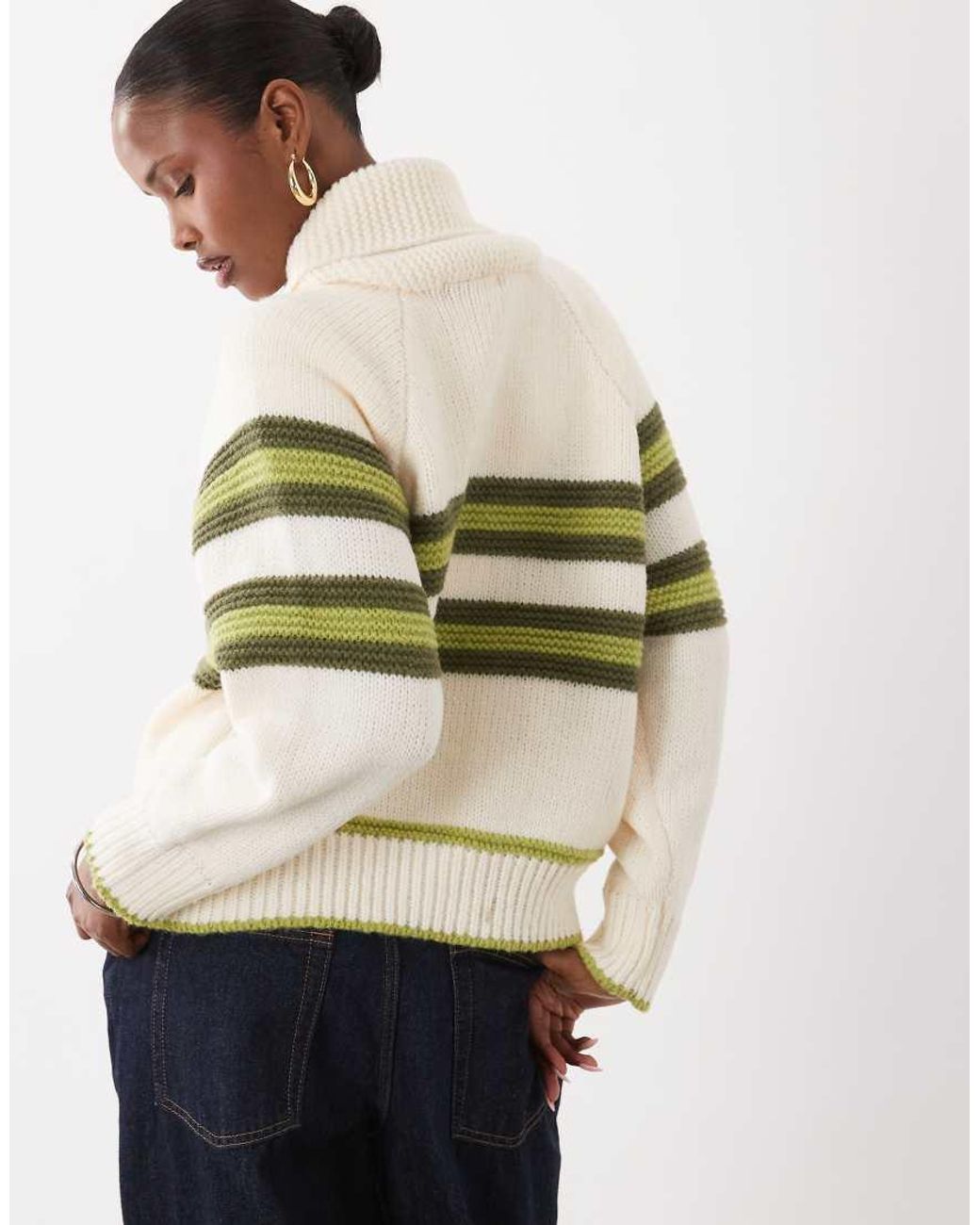 Kiwi & Co Natural Sunday Zip Through Stripe Front Cardigan