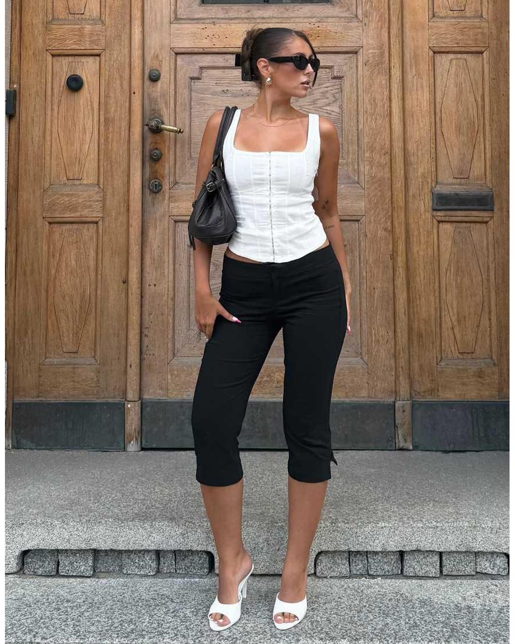 Bershka White Bengaline Strappy Top