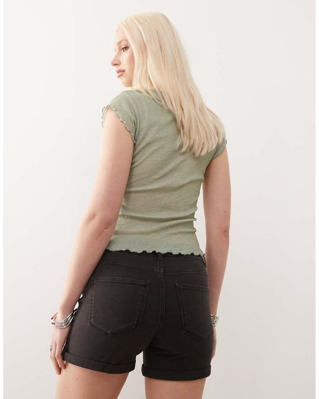 Noisy May White Debby Denim Shorts