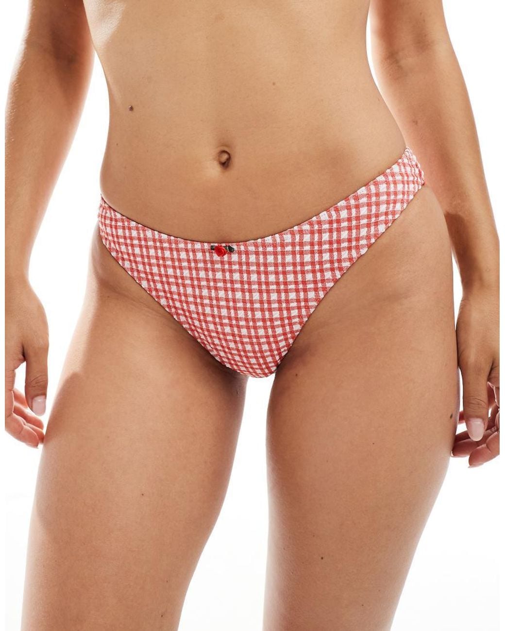 ASOS Pink Rosalie Ibiza High Leg Bikini Bottom