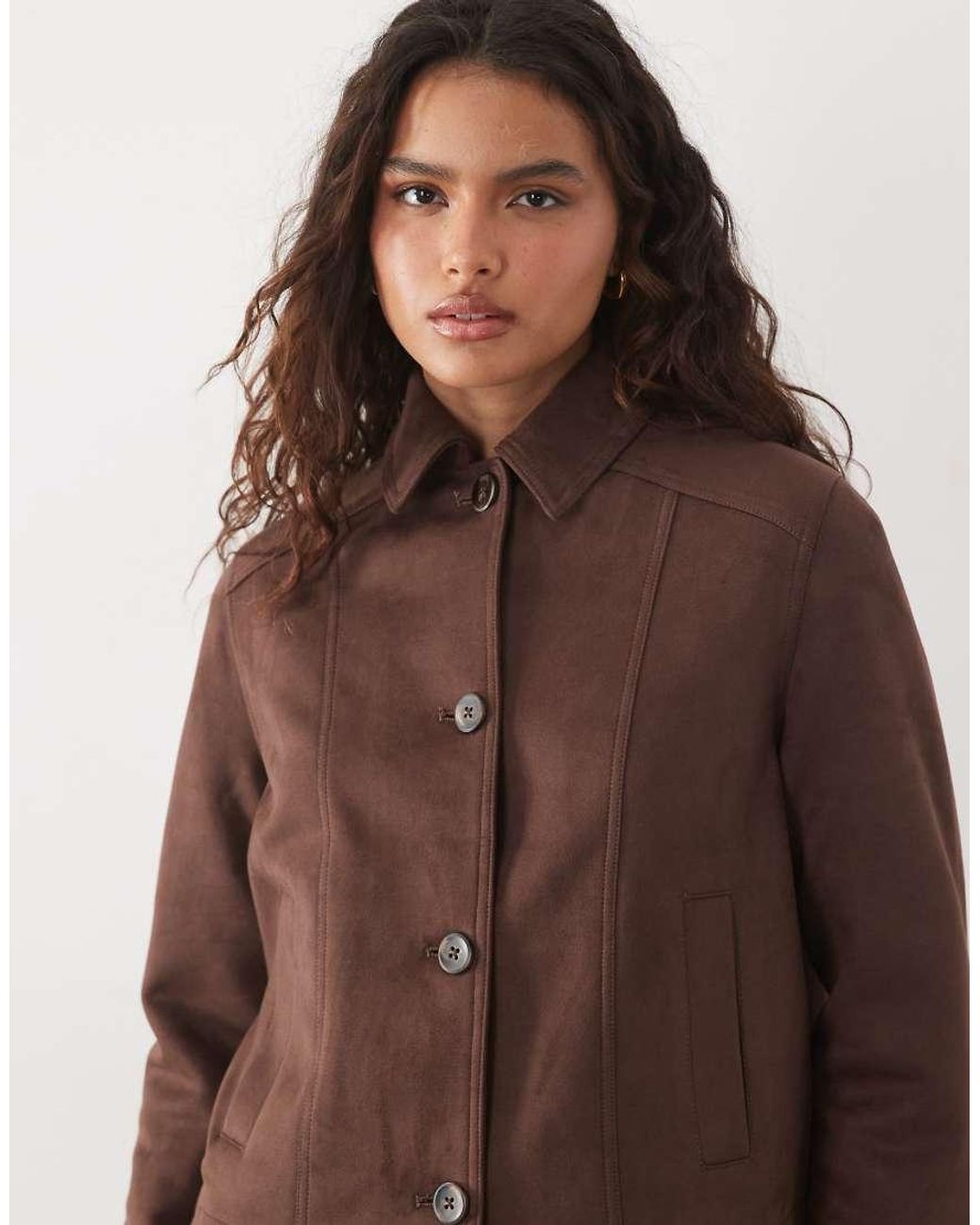 New Look Brown Faux Suede Jacket