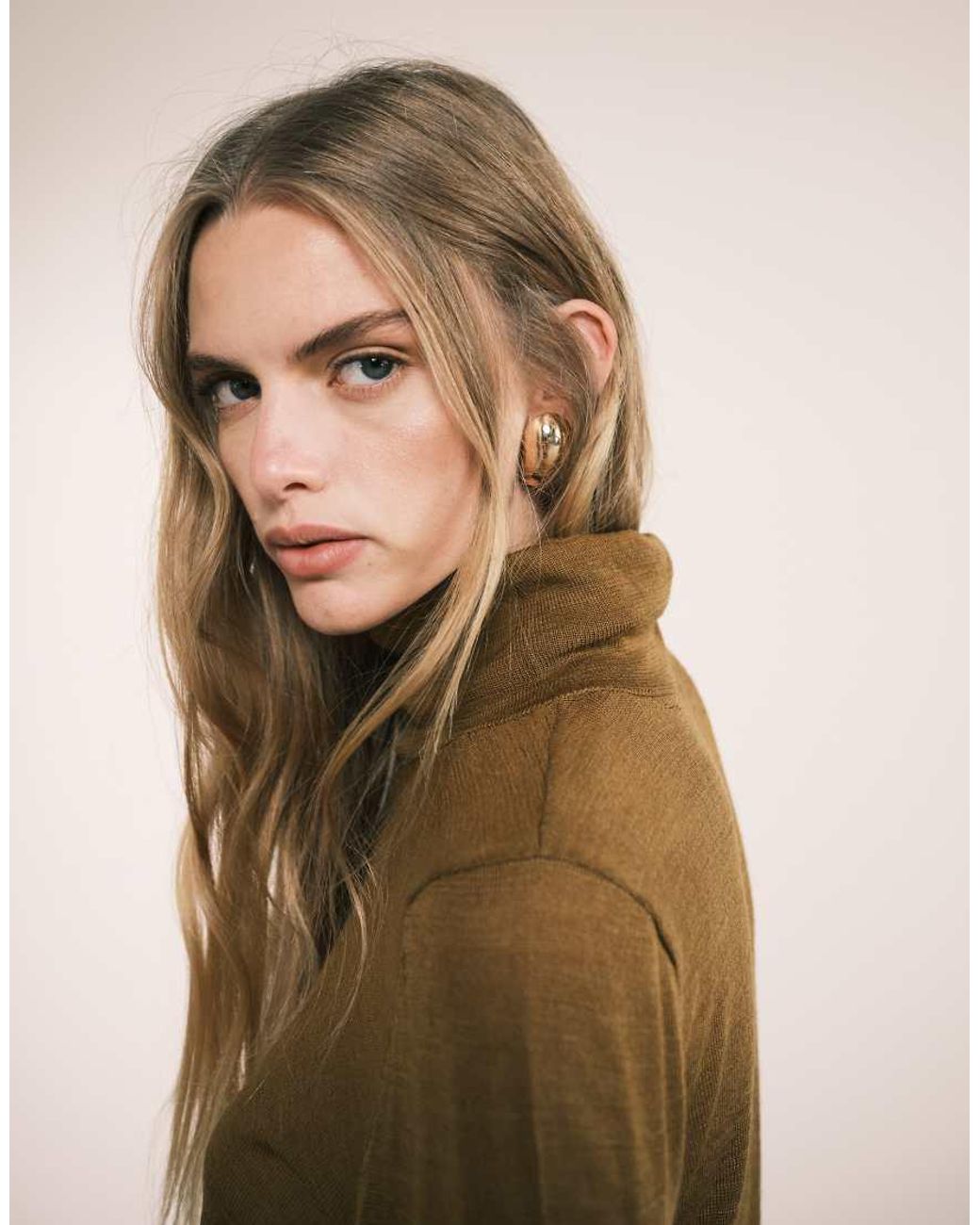 Mango Blue Roll Neck Fine Jumper