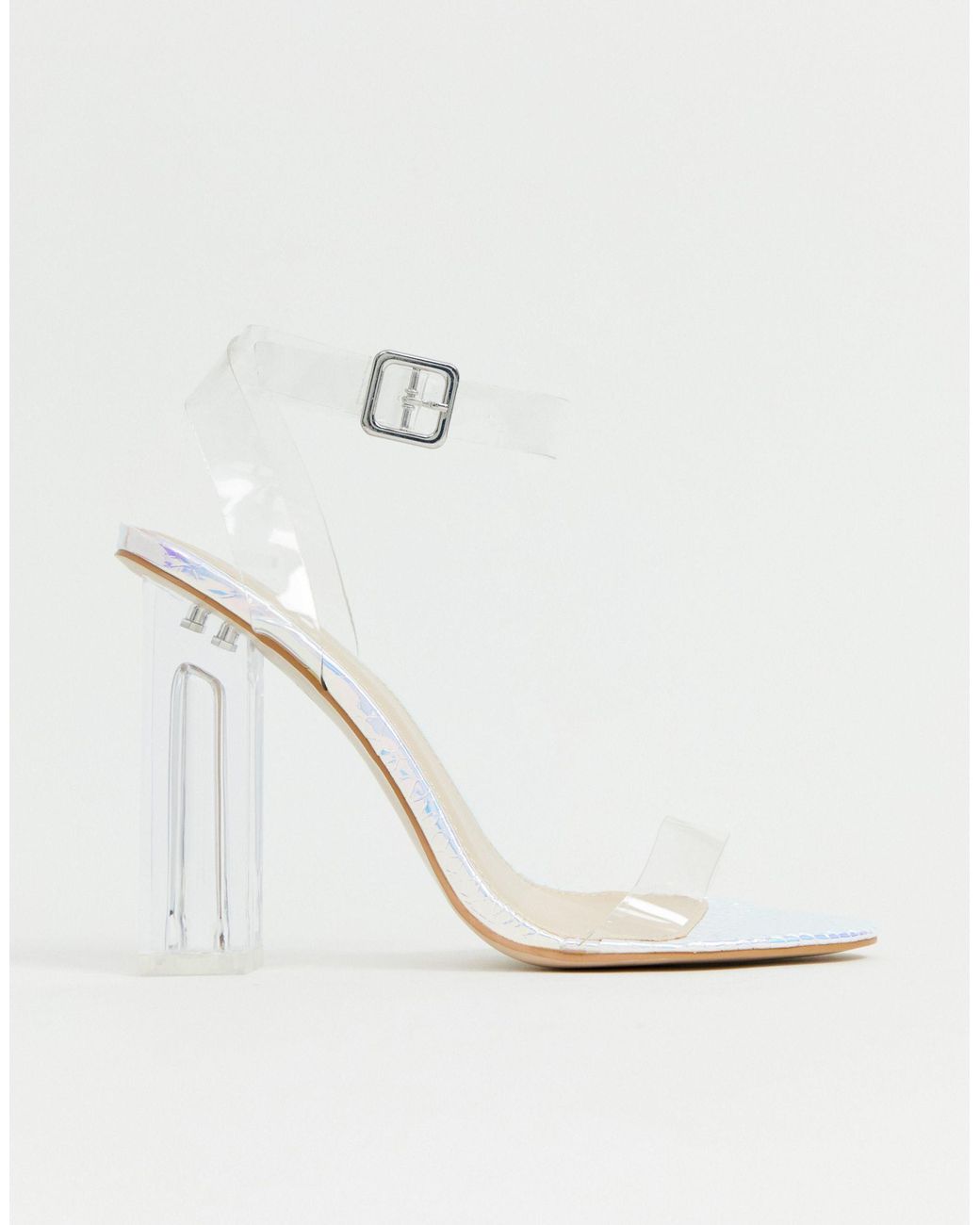 Public desire alia iridescent clear heeled sandals deals