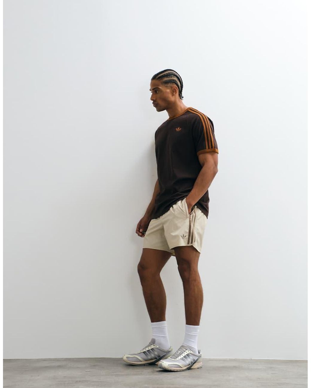 Adidas Originals Brown Three Stripe T-shirt