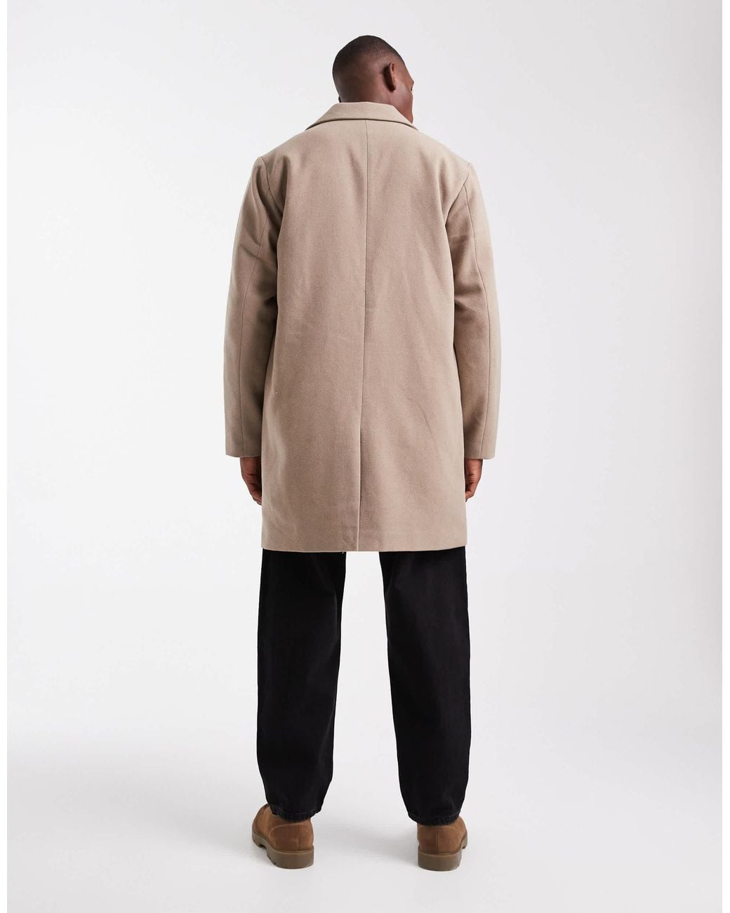 Jack & Jones Natural Wool Blend Overcoat for men