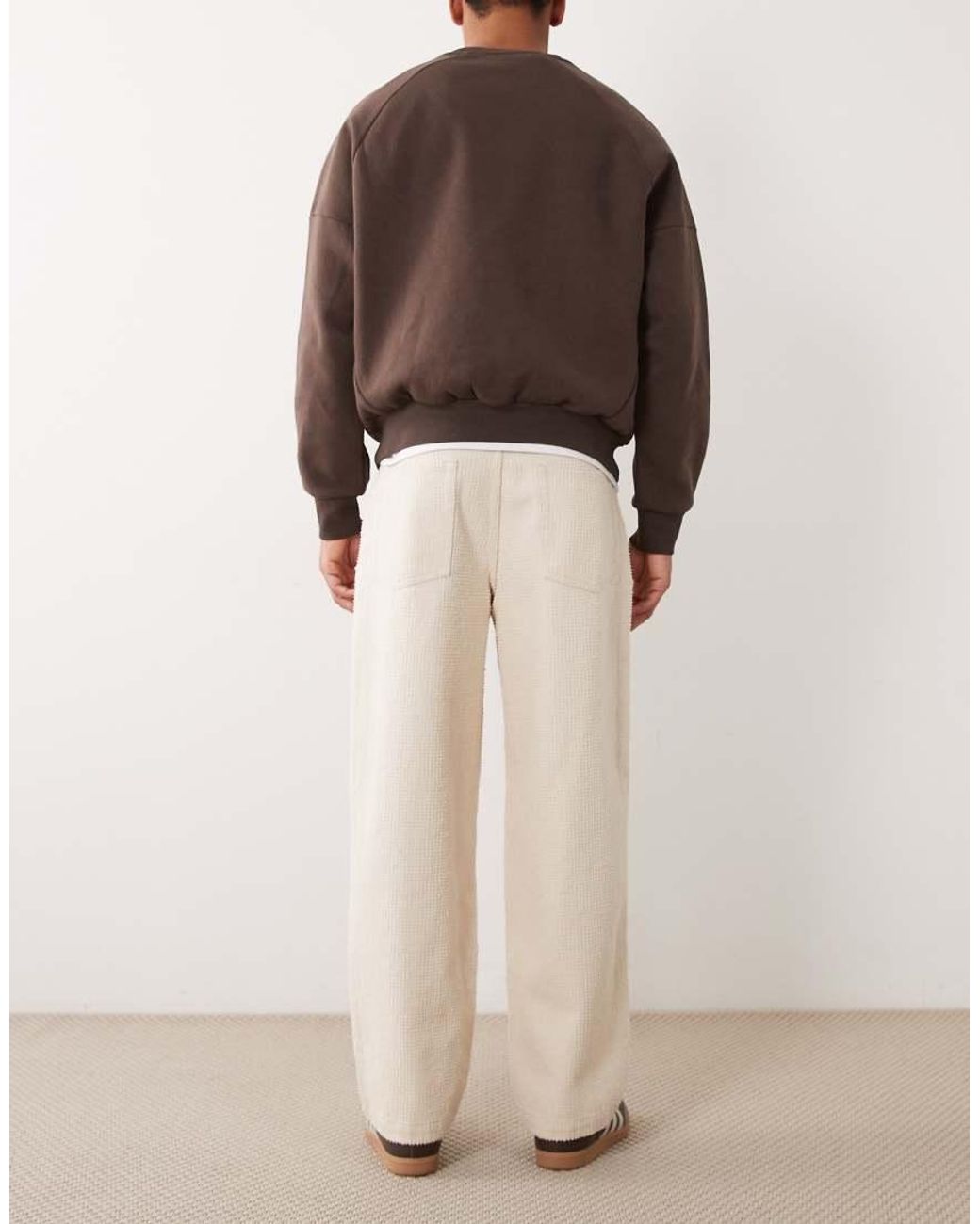ASOS Natural Loose Textured Jeans for men