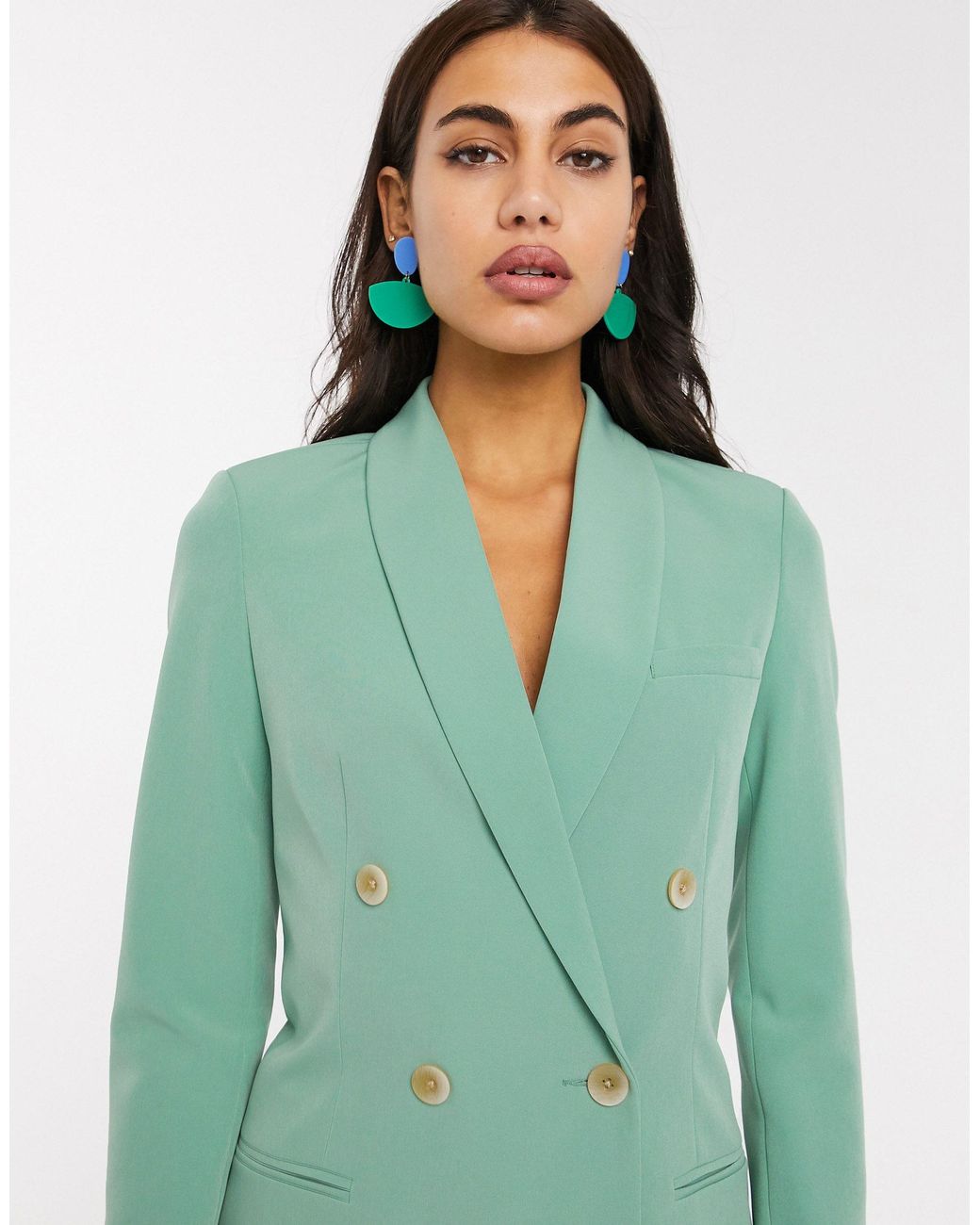 Vestito blazer doppiopetto di Stradivarius in Verde | Lyst