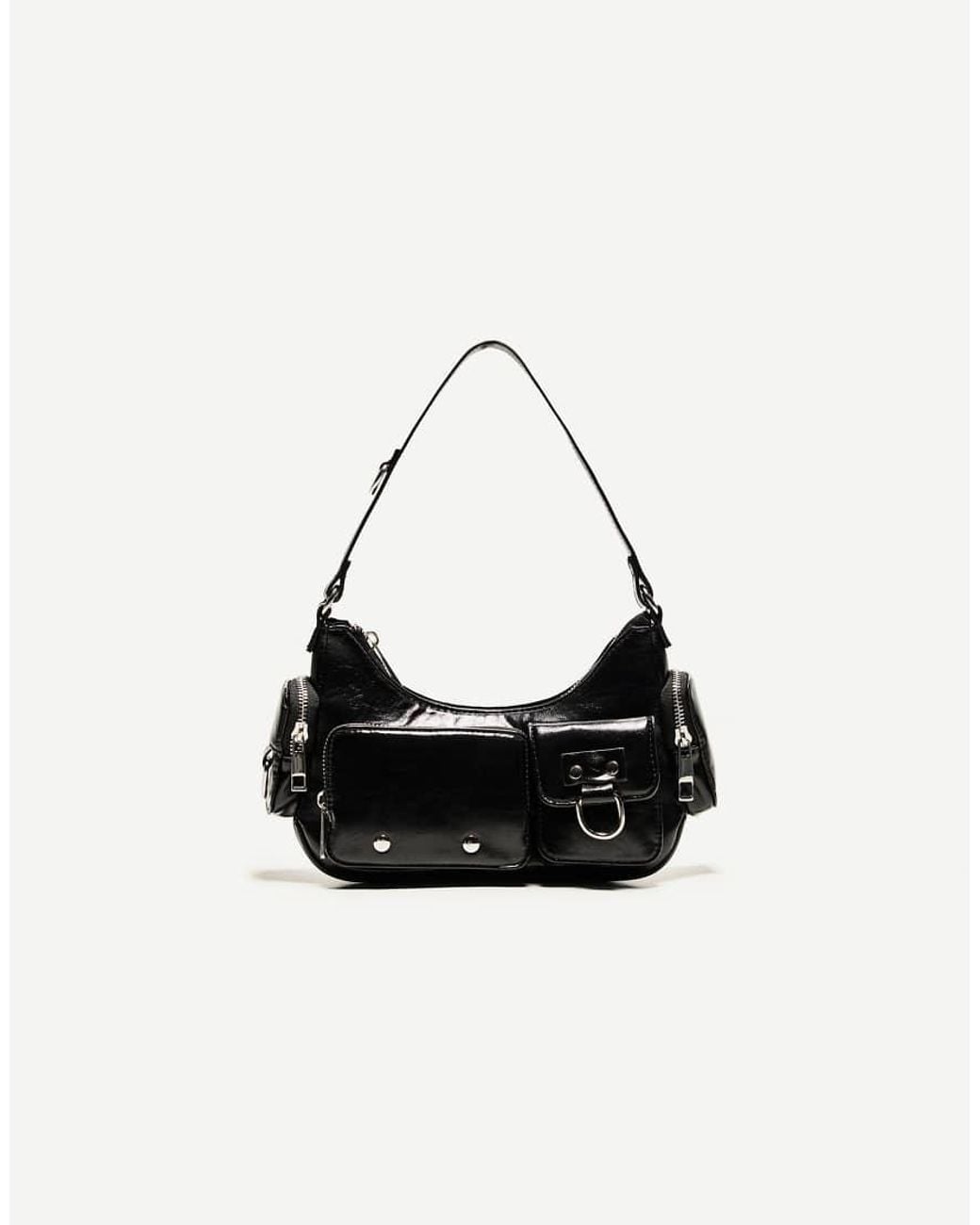 Bershka White Multi-pocket Shoulder Bag