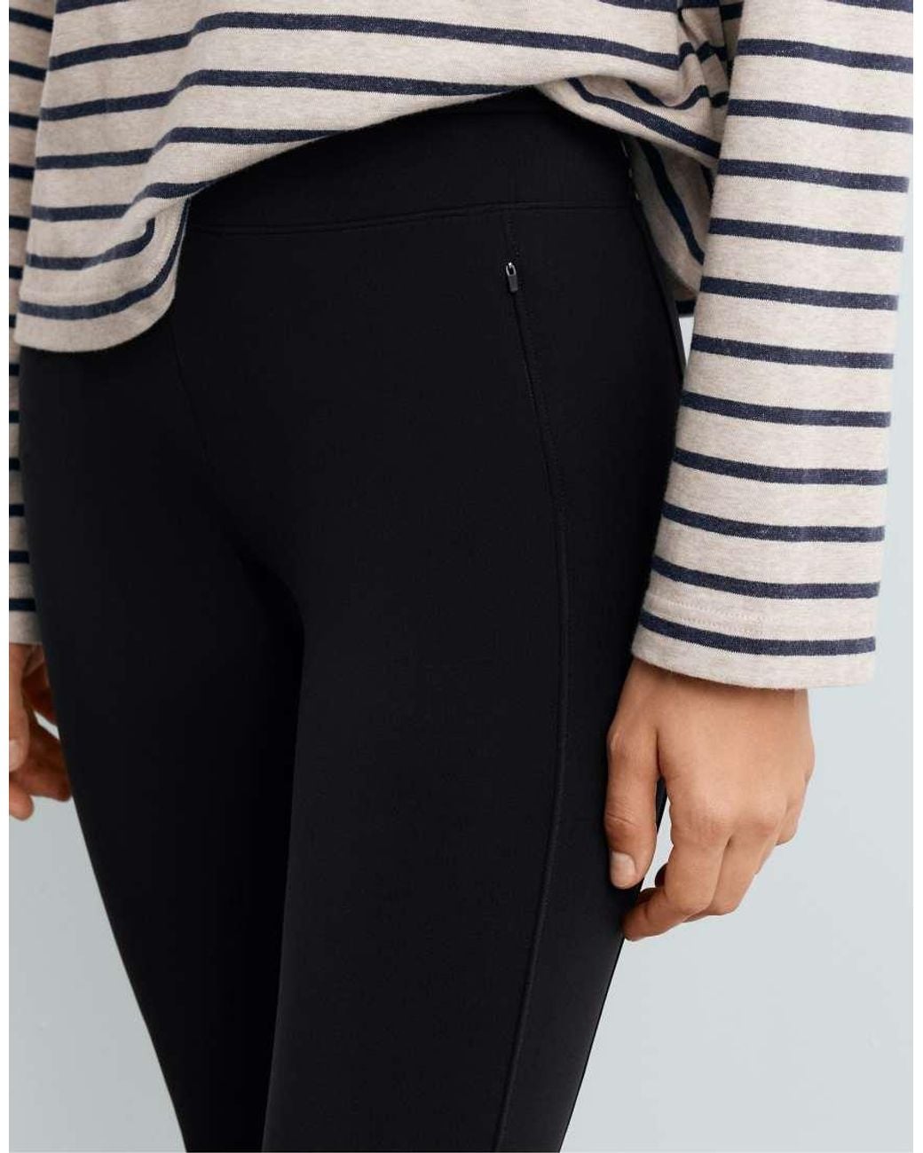 Oysho White High Rise Warm Flare Trousers With Zips