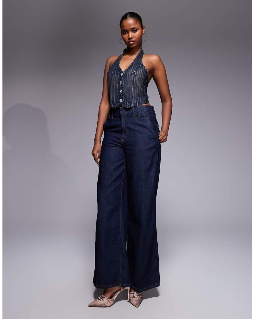 Abrand Jeans Blue Abrand Cropped Denim Waistcoat