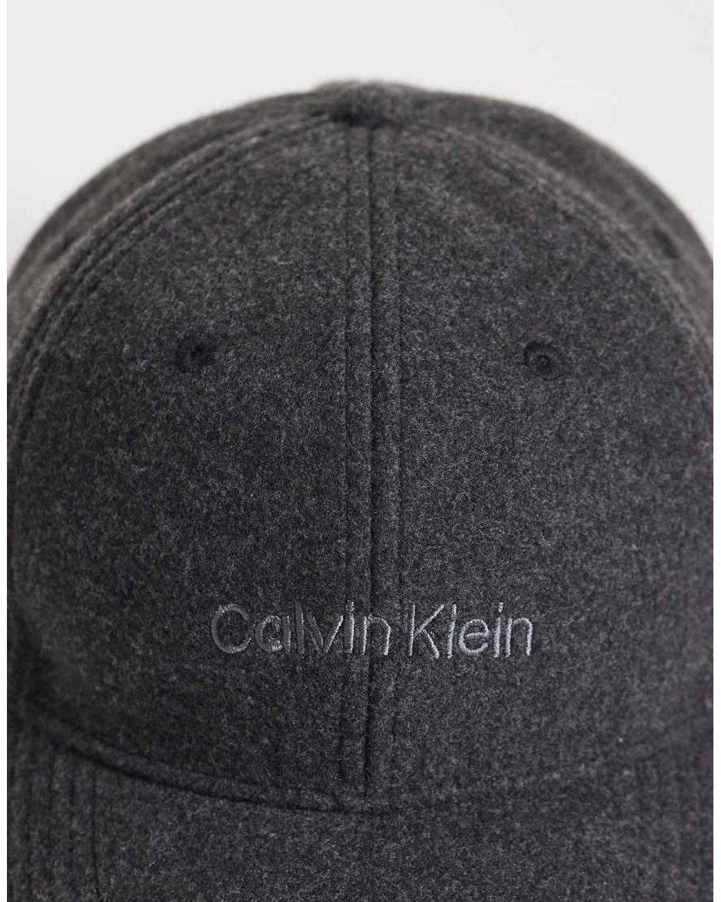 Calvin Klein Black Felt Cap With Embroidered Logo for men