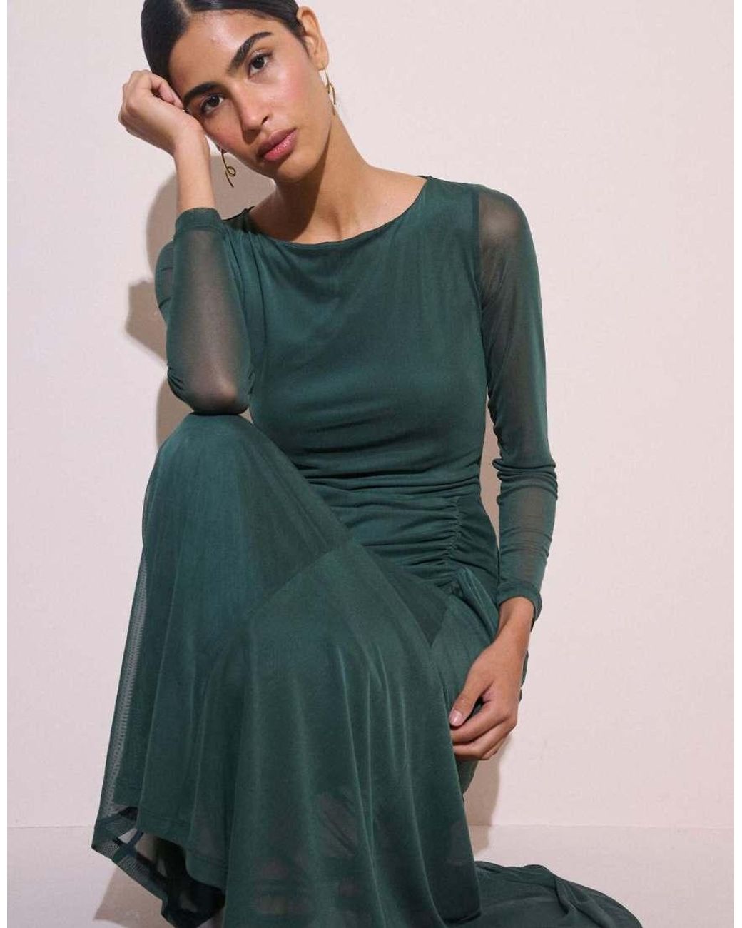 Nobody's Child Pink Ruched Hailey Midi Dress