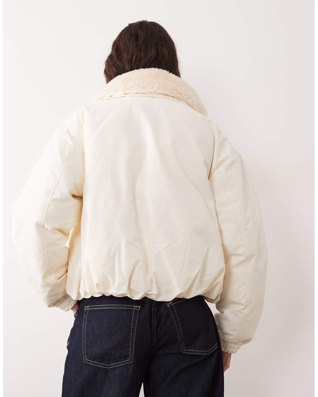 Polo Ralph Lauren White Fur Detail Collar Puffer Jacket