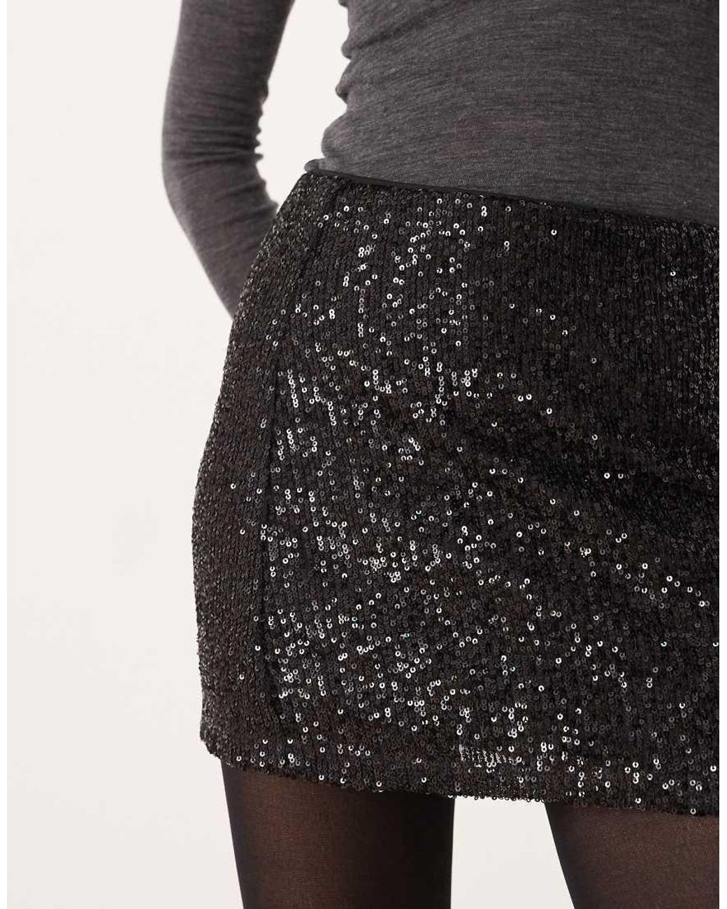 ASOS Black Allover Sequin Mini Skirt